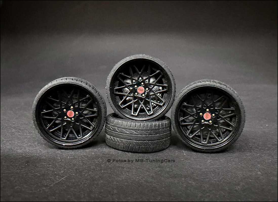 1:18 MB BBS II Blackline Felgensatz